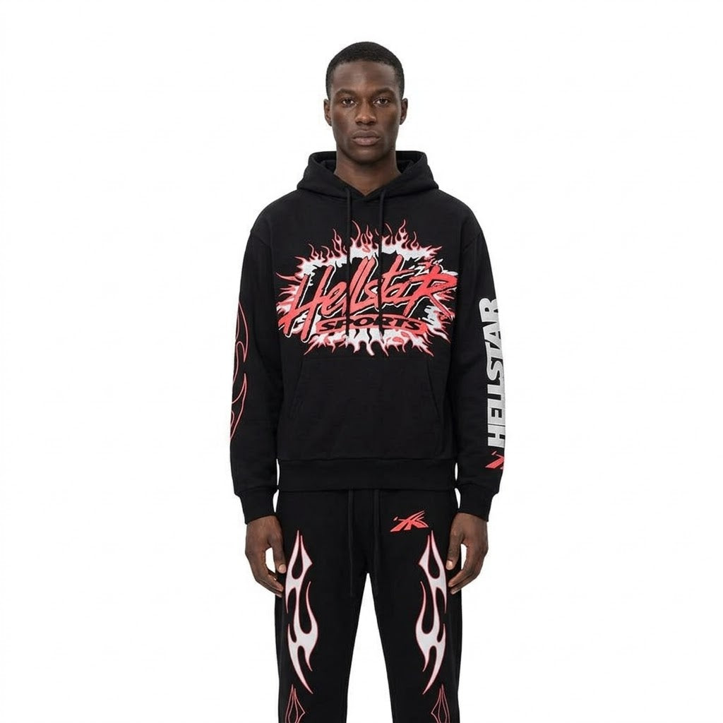 #027 Hellstar brand 2026 new style street fashion hoodies sets hiphop clothes outfit