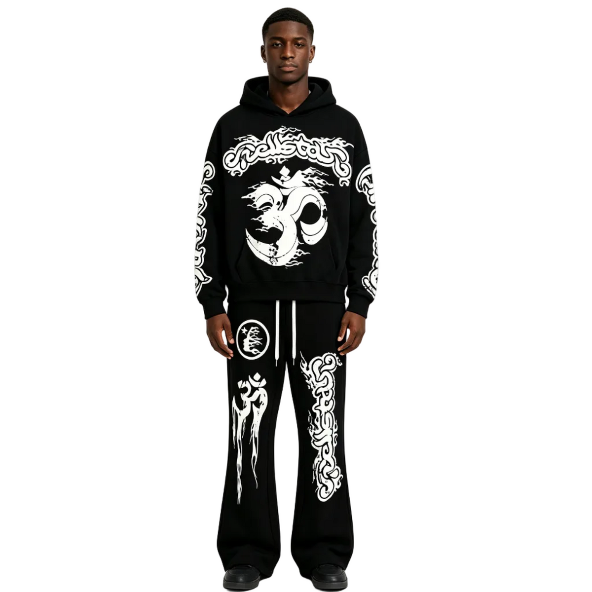 #024 Hellstar brand 2026 new style street fashion different print picture hiphop clothes sets outfit
