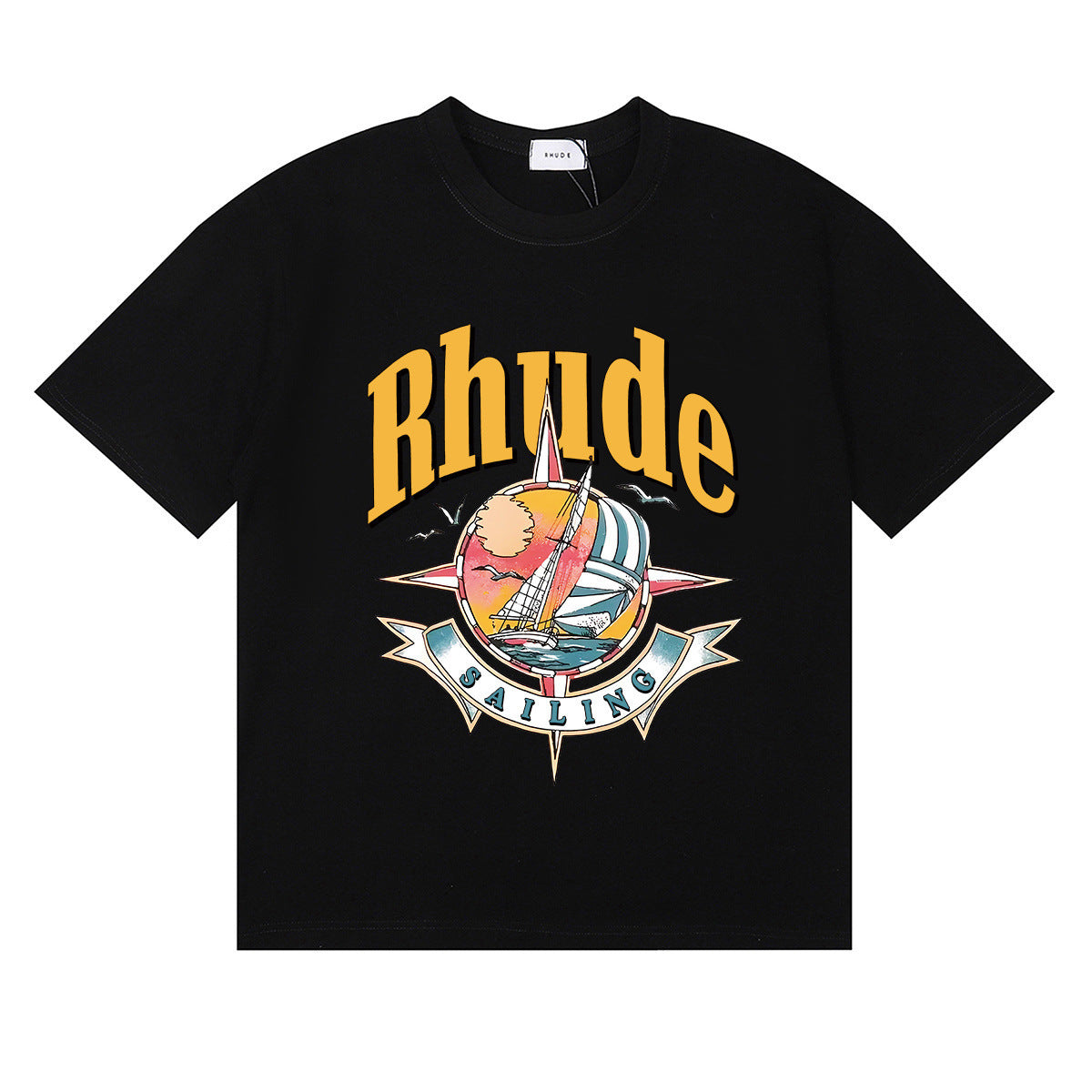 #058 RHUDE shirts 2026 popular fashion street sets school outfit