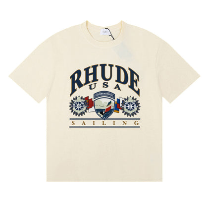 #044 RHUDE shirts 2026 popular fashion street sets school outfit