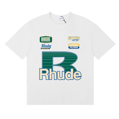 #046 RHUDE shirts 2026 popular fashion street sets school outfit