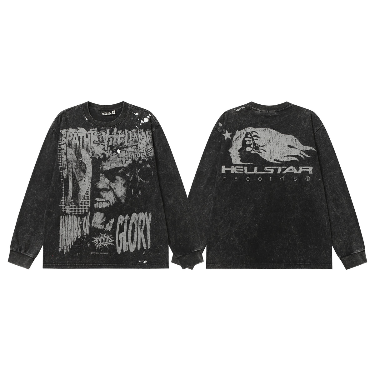 #019 Hellstar brand 2026 black color new style street fashion different print picture hiphop clothes sets outfit