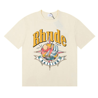 #058 RHUDE shirts 2026 popular fashion street sets school outfit
