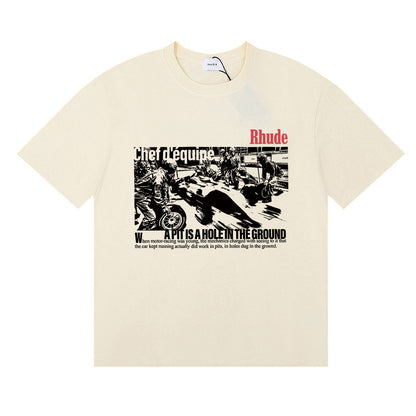 #060 RHUDE shirts 2026 popular fashion street sets school outfit