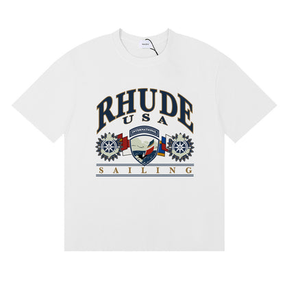 #044 RHUDE shirts 2026 popular fashion street sets school outfit