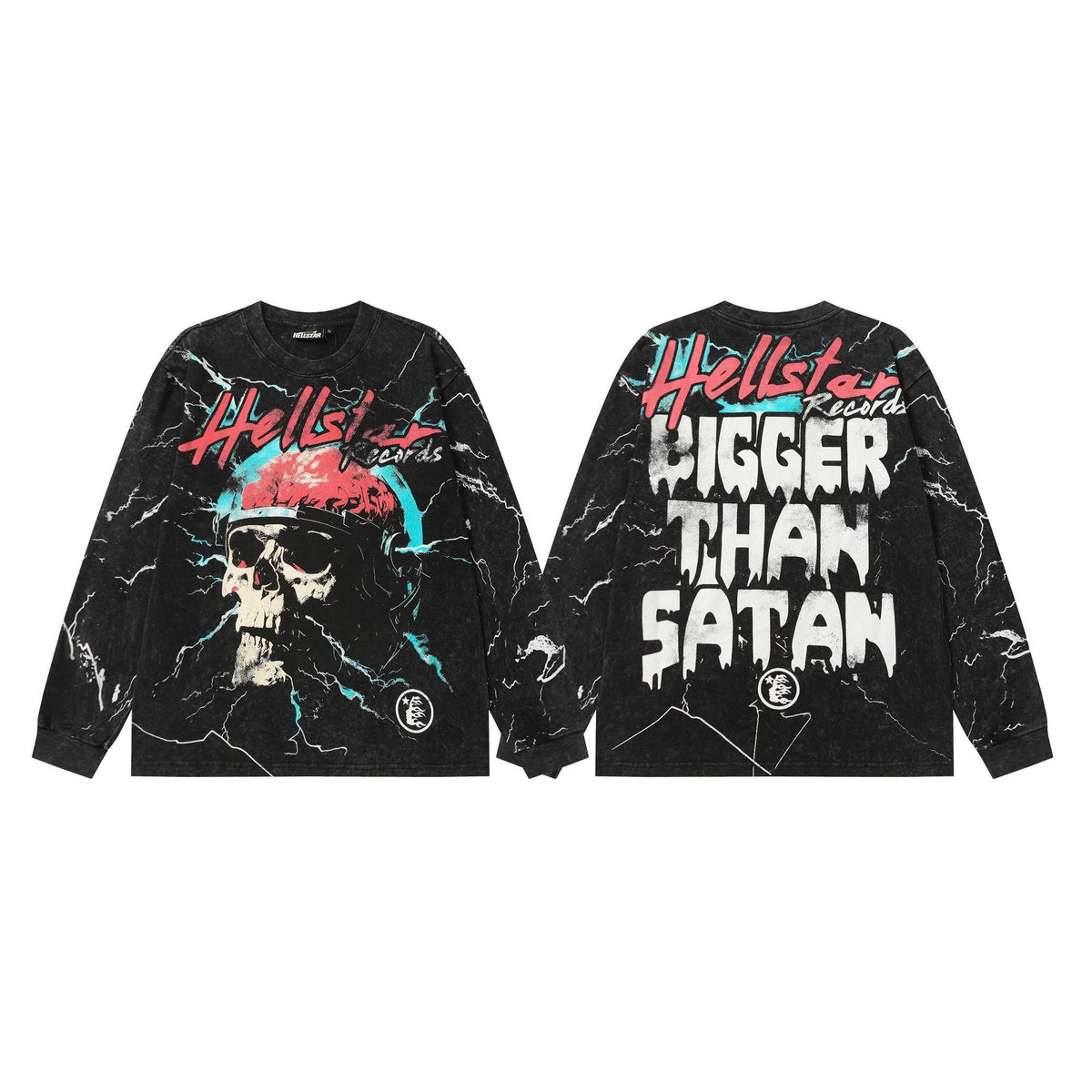 #018 Hellstar brand 2026 black color new style street fashion different print picture hiphop clothes sets outfit