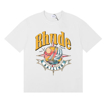 #058 RHUDE shirts 2026 popular fashion street sets school outfit