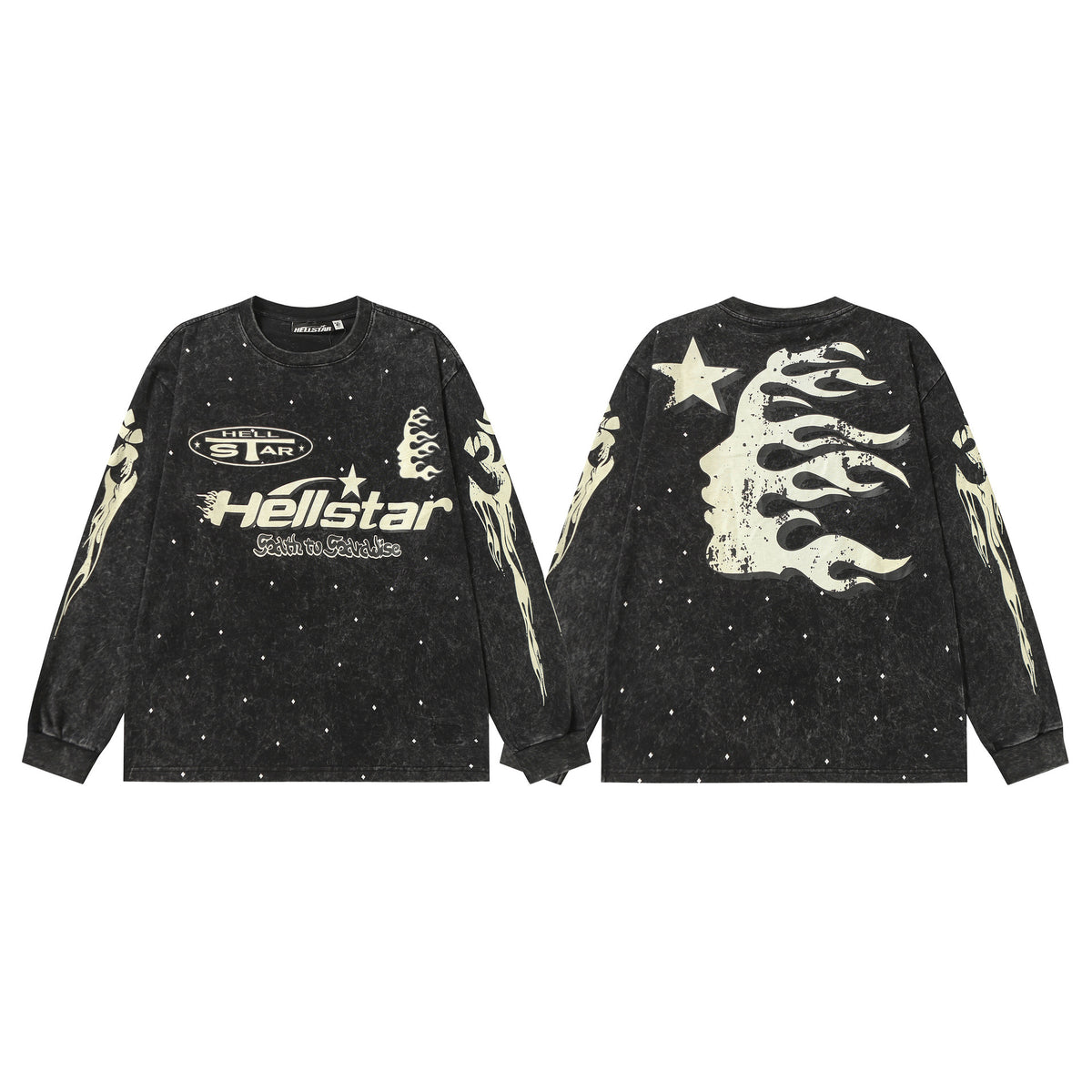 #019 Hellstar brand 2026 black color new style street fashion different print picture hiphop clothes sets outfit