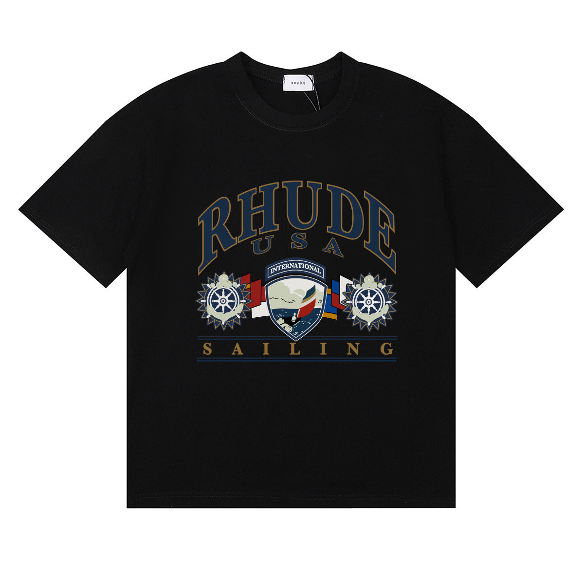 #044 RHUDE shirts 2026 popular fashion street sets school outfit