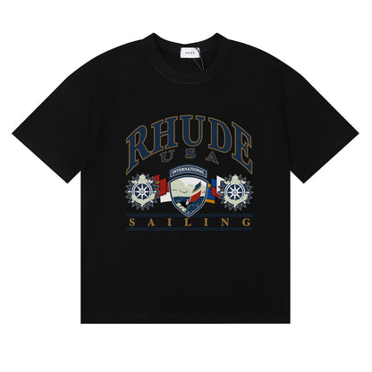 #044 RHUDE shirts 2026 popular fashion street sets school outfit